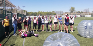 bachelorette party valencia bubble football