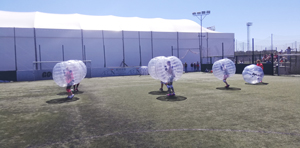 bachelorette party valencia bubble football